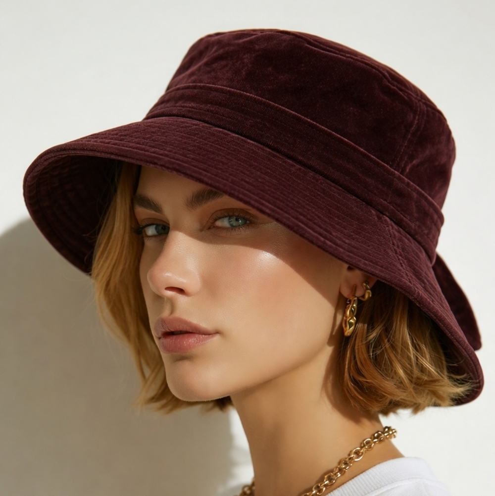 Kokin New York Elegant Classic Brown Velvet Women's Hat Cloche 21 1/2"